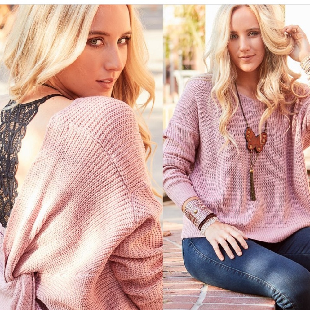 Twist back or front sweater